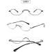 Vevesmundo Metal Reading Glasses Half-Moon Design | 3.5 Diopter Semi-Frame Glasses for Men & Women - Stylish Visual Aid - Buy Online on GoSupps.com