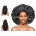 TRENDYSUPPLY Extra Large Shower Cap  Jumbo Adjustable & Reusable Shower Cap for Dreadlocks  Waterproof Bath Cap for Women  Girls  Braids  Long Hair(Black)