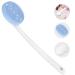 Back Scrubber for Shower, KIWIHOME Back Washer Body Brush, Silicone Body Scrubber with Long Handle Cleans Body Easily for All Skin, 2 Sponges Makes More Bubbles (Blue)