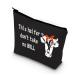 BDPWSS Cow Lover Cosmetic Bag Cow Makeup Bag For Women Girls Cow Lover Gift Cow Mom Gift This Heifer Don't Take No Bull Gift For Cow Owner Cowgirl Heifer no bull BL
