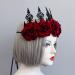 IBLUELOVER Halloween Headband Gothic Rose Tiara Queen Princess Garland Crown Headband Vintage Wedding Wreath Floral Bride Headpiece for Women Girls Day of The Dead Halloween Party Cosplay Redrose-a - Buy Online on GoSupps.com