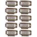 perfeclan Set of 10 Weft Clips Wig Clips Hair Clips Hair Extensions made of 32mm Brown