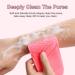 Silicone Back Scrubber for Shower and Bath - Exfoliating Skin Body Scrubber with Soft Brush Bristles and Massage Dots - Pink - Buy Online on GoSupps.com