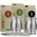 Mate Tea Set Organic 3 types of mate + 2 double-walled stainless steel mate cups + 2 bombillas + preparation instructions (silver)