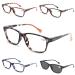 Reading Glasses for Women Men 2.0 Stylish Mens Readers 5 Pack Include Sunglasses Reader with Spring Hinge in Assorted Colors 5 Pcs Mix Color 2.0 x