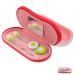Healvian 1 set double-layer glasses case contact case kit Double glasses case hard shell 2-in-1 glasses case double glasses holder child organizer Flocked cloth girl red 16.5x7x5.5cm