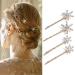 Bartosi Star Hair Pins Rhinestones Hair Clips Crystal Hair Barrettes Decorative Bobby Pin Fashion Hair Pieces Hair Accessories for Women and Girls (Pack of 4)