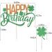 Qertesl St. Patrick's Day Happy Birthday Cake Topper Green shamrock cupcake decoration St. Patrick's Day Family Birthday Party Decorations Irish Party Supplies Decoration (green1) - Buy Online on GoSupps.com