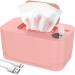 Abizarch Baby Wipe Warmer with LED Light 40-55 C Adjustable Baby Wipe Warmer Dispenser Portable Wipe Heater Warmer USB Powered Wet Wipes Warmer Diaper Wipe Warmer Keeps Wipes Warm and Moist for Baby N Pink