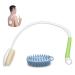 Fanwer Back Bath Brush Long Handle for Shower and Silicone Body Scrubber  27.5  Shower Body Brush with Curved Handle for Elderly  Disabled  Limited Mobility  Post-Surgery  Frozen Shoulder