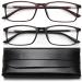 Reading Glasses Blue Light Blocking - 2 Pack Readers Men Women Rectangle Computer Eyeglass 0.5 Black&brown 0.5 x