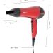 Red Hot 37060 2200W Professional Hair Dryer with Removable Nozzle - Salon Quality, 3 Heat Settings, 2 Speed Settings, Cool Air Mode - Red Coloured - Buy Online on GoSupps.com