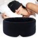 BLSSNZ Sleep Masks for Women Man Light Blocking Sleep Mask for Side Sleeper Soft Dual-Sided All-Season Eye Mask for Sleeping Large Blindfold with Adjustable Velcro for Travel Nap Yoga(Black)