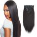 Sassina 10A Real Remy Thick Yaki Straight Clip in Virgin Human Hair Extension Natural Black Double Wefts for African American Black Women 7 Pieces 120g with 17 Clips  YS 18 Inch 18 Inch Natural Color (Yaki Straight)