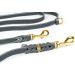 Copcopet 3-Way Adjustable Dog Leash | Handmade Fat Leather Braided Leash with Brass Carabiners | Soft & Durable 3m x 15mm - Gray - Buy Online on GoSupps.com