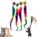 Guuiesmu wobbly ball for cats typed wobbly ball for cats wobbly balls for cats cat toys ball funny cat toys bouncy ball interactive toys for cats bouncy ball (4PCs)