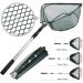 Telescopic Folding Fishing Landing Net 1.9m Pole Collapsible Extensible Aluminum long Handle Stainless Steel Triangular For Bird Fish Catch Aquarium Ponds Floating Objects Carp Trout - Buy Online on GoSupps.com