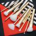 10-Piece Gold Makeup Brush Set | Foundation & Eyebrow Brushes for Flawless Application - International Shipping Available - Buy Online on GoSupps.com