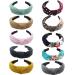 Wide Headband for Women Knotted Hairband Fabric Hairband Cross Knot Headband Hair Hoops Twist Headbands Hair Accessories For Girls (C10zhengzhi)