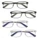 Mens Reading Glasses 4 Pack Readers for Men Comfort Reader Rectangle Metal Stainless Steel Eyeglasses with Flexible Spring Hinge in Black Silver Color 2 Black + 2 Silver 2.0 x