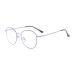 Joxigo computer glasses anti-blue light without strength anti-fatigue UV protection retro round metal frame glasses frame with glasses case black silver