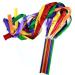 GSI Multicolor Sparkling Gymnastic Ribbon Wands 6 Pack with 9 inch Stick and 1 Meter Ribbon for Gym Training Circus Dance Baton Twirling Dancing Streamers (Pack of 6)