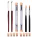 JERCLITY 6pcs Acrylic Ombre Nail Brush Set Double Head Nail Sponges for Ombre Pen With 8 Sponge Heads Wooden Gel Builder Ombre Brush for Nails Art Design Brushes Tools Brushes-02