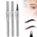 Cooklesa Eyebrow Cooklesa 2024 Upgraded Natural Waterproof Eyebrow Pen with Microfine Tip Two-Pronged Eyebrow Pencil 3D Long-Lasting Natural Waterproof Microblading Eyebrow Pen Makeup (Black+Brown)