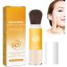 Mineral Powder Sunscreen Brush - Powder Sunscreen for Face Sun Protection Powder Mineral Sunscreen Setting Powder Lasting Lightweight Breathable Oil Control Natural Matte Finish(SPF 50)