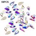 dijiusidy 50 Pieces Glass Crystal Set Eye-catching Personalized Nail Art Rhinestones DIY Handcraft Manicure Accessories for Card Making White AB - Buy Online on GoSupps.com