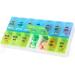 7 Day Weekly AM PM Pill Organizer 2 Times A Day Large Pill Case Pill Box for Pills Vitamin Supplements Medication (Blue+Green 2 Times)