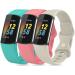 [3 Pack] BNBIDEN Sport Bands Compatible with Fitbit Charge 5 Bands Women Men, Adjustable Soft Silicone Charge 5 Wristband Strap for Fitbit Charge 5 (Pink+Lunar White+Teal, Large(7.1-9.1inch)) Pink+Lunar White+Teal Large(7.…