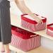 2 Pack Closet Canvas Fabric Storage Baskets - Organizing Bins for Shelves, Closets, Laundry & Nursery - Decorative Gifts - 11.75 x 8 x 5 Inch - Solid Red & Red Stripe - Buy Online on GoSupps.com