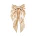Yuyeran Super Big Bow Hair Clips French Style Soild Color Knotted Bowknot Spring Snap Barrettes Hair Clips with Long Ribbon for Women Girls (Champagne)