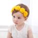 Fmeida Baby Girls Flower Headband | Stretchy Soft Infant Hair Accessory | Floral Birthday Headband for 4-24 Months - Yellow - Buy Online on GoSupps.com