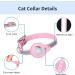 Kocnydey Pink Leather Reflective Airtag Cat Collar - Adjustable Anti-Wing Design with Bell for Small Dogs & Cats (XS 19-26cm) - Buy Online on GoSupps.com