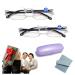 Twaynorb 2 Pairs Sapphire High Hardness Anti Blue Light Intelligent Dual Focus Reading Glasses (style1 3.50/For65-70years)