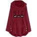 Bigfanshu Women Hoodies Sweatshirts Fleece Cat Embroidery Hoodie Top Button Fashion Female Autumn Winter Blouse Red - Buy Online on GoSupps.com
