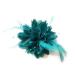 Flower Feather Bead Corsage Hair Clips Fascinator Hairband and Pin (Turquoise)