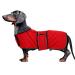 Minezi Dachshund dog winter jacket.Waterproof dog jacket.With wool inner and adjustable shoulder straps.Dog clothing outdoors XS (back long: 31-32cm) red