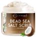 O Naturals Exfoliating Coconut Oil Dead Sea Salt Deep-Cleansing Face & Body Scrub. Anti-Cellulite Tones Helps Oily Skin, Acne, Ingrown Hairs & Dead Skin Remover. Essential Oils, Sweet Almond 18oz Coconut & Salt Scrub