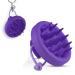 Head massage brush head massage brush scalp massager silicone scalp shampoo brush for peeling stimulate hair growth (purple)