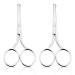 YUXIANLB 2PCS Professional Grooming Scissors for Personal Care Hair Cutting Scissors Eyebrow Scissors Nose Trimmer Facial Hair Removal Round Tip Design Stainless Steel Scissors(Silver)