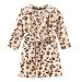 JZLPIN Unisex Baby Hooded Bathrobe Kids Flannel Pajamas Dressing Gown for Boys Girls 2-3 Years Coffee Leopard