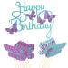 OLACD Birthday Cake Glittering Butterfly Decoration: Cupcake Paper Pick with 13PCS for Party Toppings
