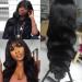 Body Wave Wigs with Bangs - Virgin Brazilian Human Hair - 180% Density None Lace Front Wig for Black Women - Glueless Machine Made (18 inch) - Buy Online on GoSupps.com