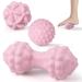 Megavow 3 Massage Ball Fascienball Massage Balls Set Fascia ball Massage ball Igelball Spiked Roll Ball Klein Duoball Triggerpoint Gymnaschenballe with knobs for back feet hands neck pink