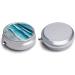 Round Pill Box - Turquoise Beach Seascape Print | 3 Compartment Decorative Metal Portable Pill Organizer - Buy Online on GoSupps.com