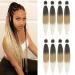 Ombre Braiding Hair Pre Stretched 26 Inch Brown Blonde Braiding Hair 8 Packs Easy Braids Hair Yaki Straight Hot Water Setting Synthetic Braiding Hair Extensions for Crochet Hair Braiding Twist(1B/27/613) 26 Inch-8Pcs 1B-27…