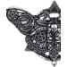 Restyle Occult Moth Wicca Gothic Hair Clip | Pentagram Moon Crescent Barrette - Silver - Buy Online on GoSupps.com